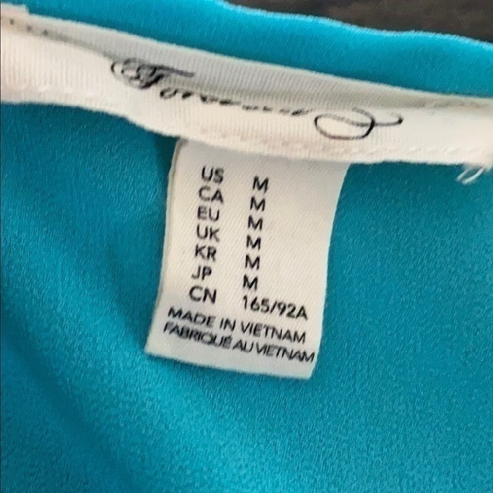 Forever 21 Blue Sheer Tank Top size M - Picture 2 of 5